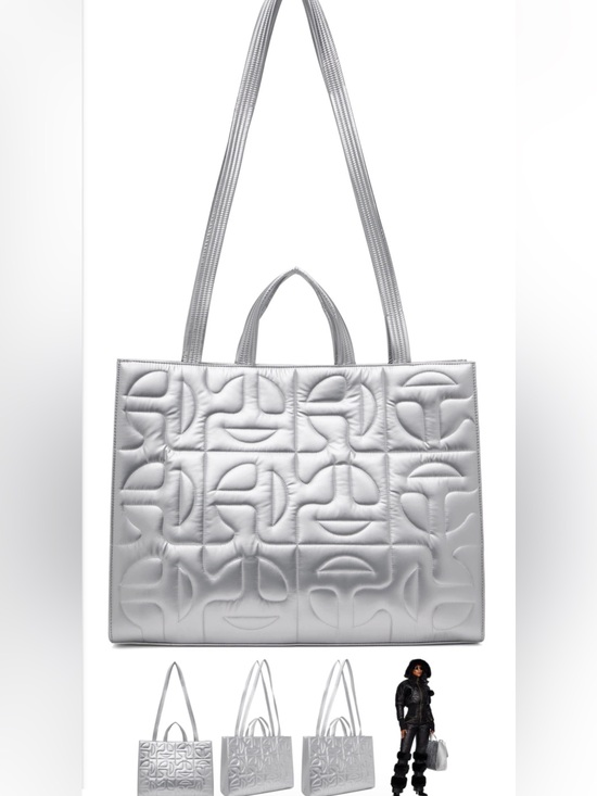 Telfar Handbags - Telfar x Moose Knuckles Large Shopper Tote Silver NWT